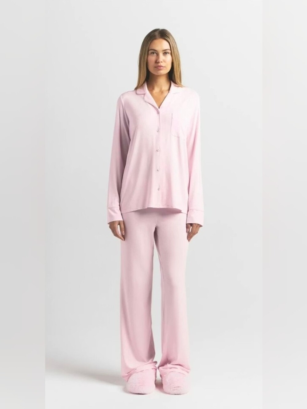 NWT SKIMS Long Sleeve Button Up Set